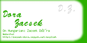 dora zacsek business card